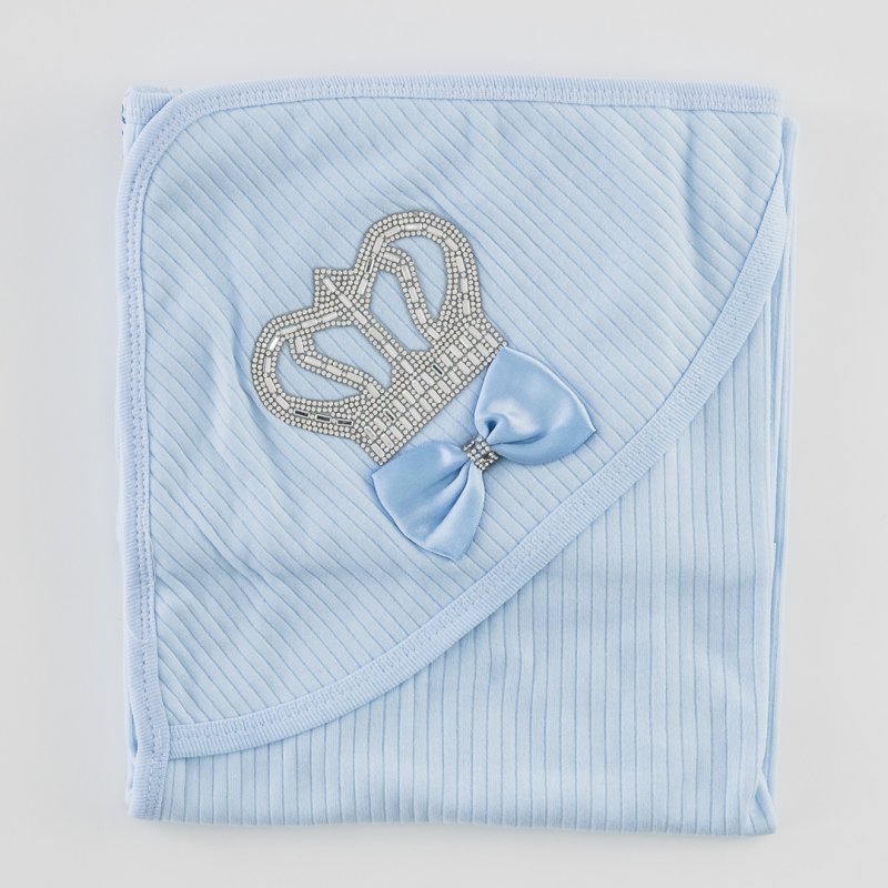 Бебешка памучна пелена  Pentru fată  Prince  Albastră