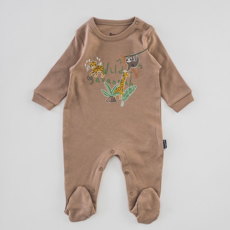 Baby overalls with long sleeves For a boy  Wild Savanah  Brown