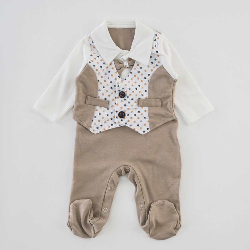 Baby overalls with long sleeves For a boy  Happiness  Beige