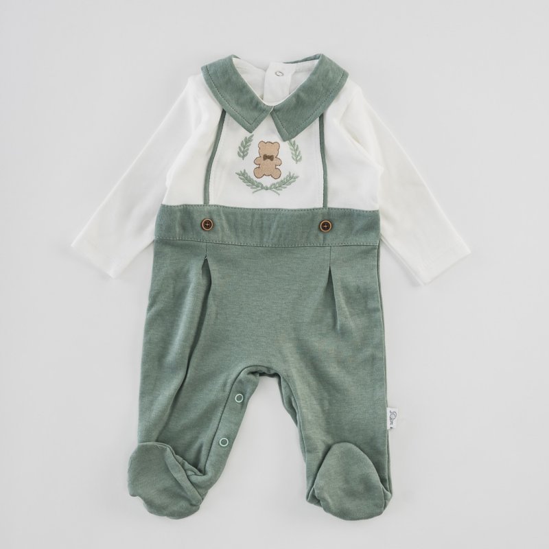 Baby overalls with long sleeves For a boy  VIP Teddy  Green