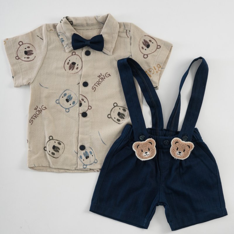 Baby set Shirt  пспионка  and pants with suspenders  Strong  Beige