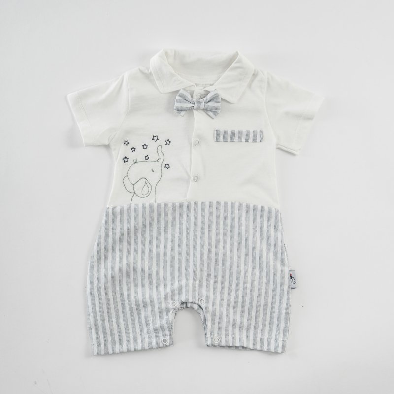 Baby overalls with short sleeves For a boy  Toy Boy  Gray