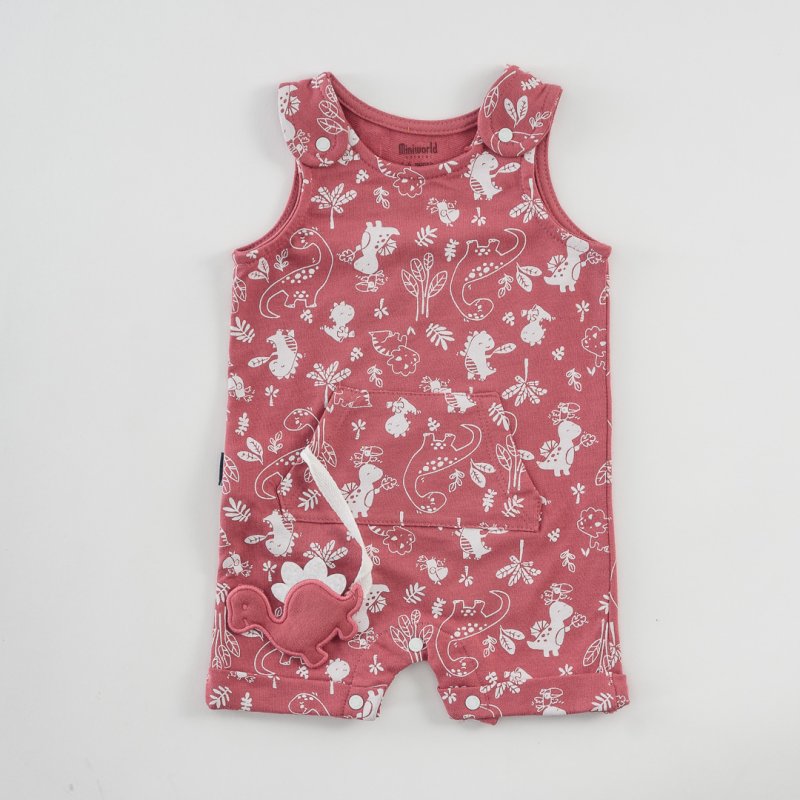 Baby overalls tank top For a boy  Dinous  Red