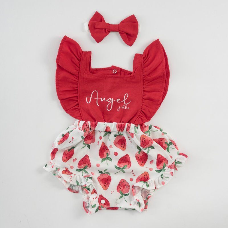 Baby summer Boiler suit with hair band  Angel  Red