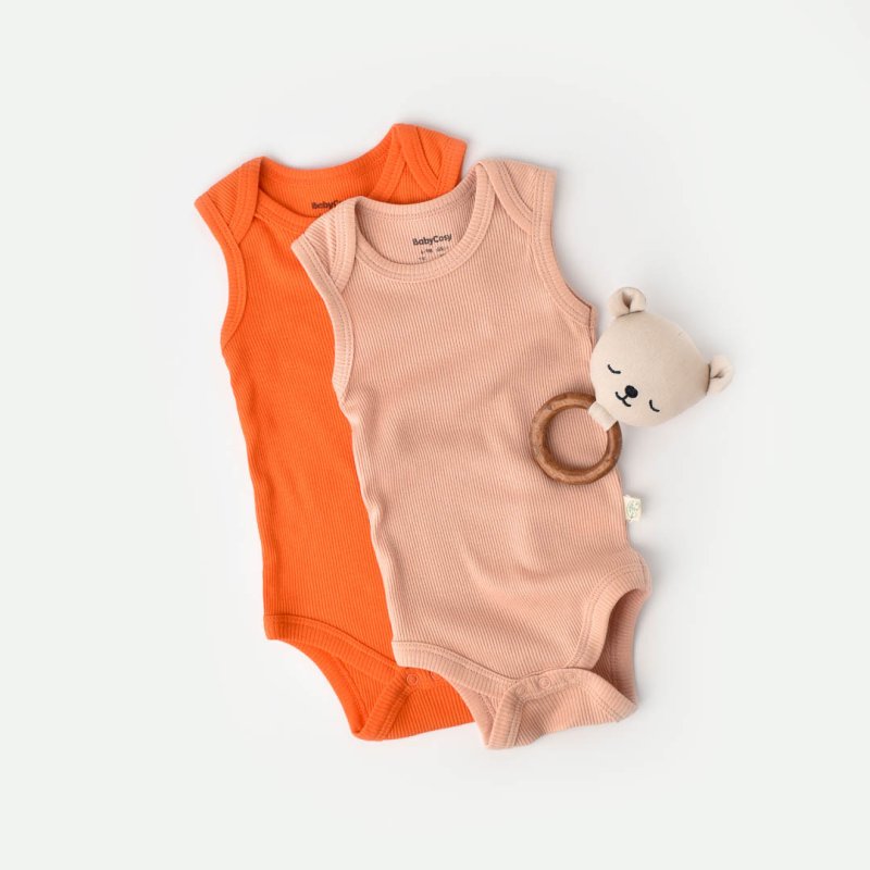 Бебешко боди потник от бамбук и органичен памук Baby Cosy line Бежово