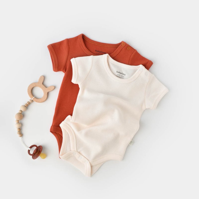Бебешко боди с къс ръкав от органичен памук Baby Cosy Breathe Екрю
