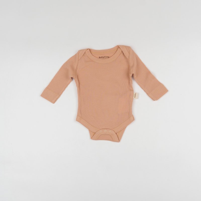 Бебешко боди с дълъг ръкав от бамбук и органичен памук Baby Cosy Line Бежово