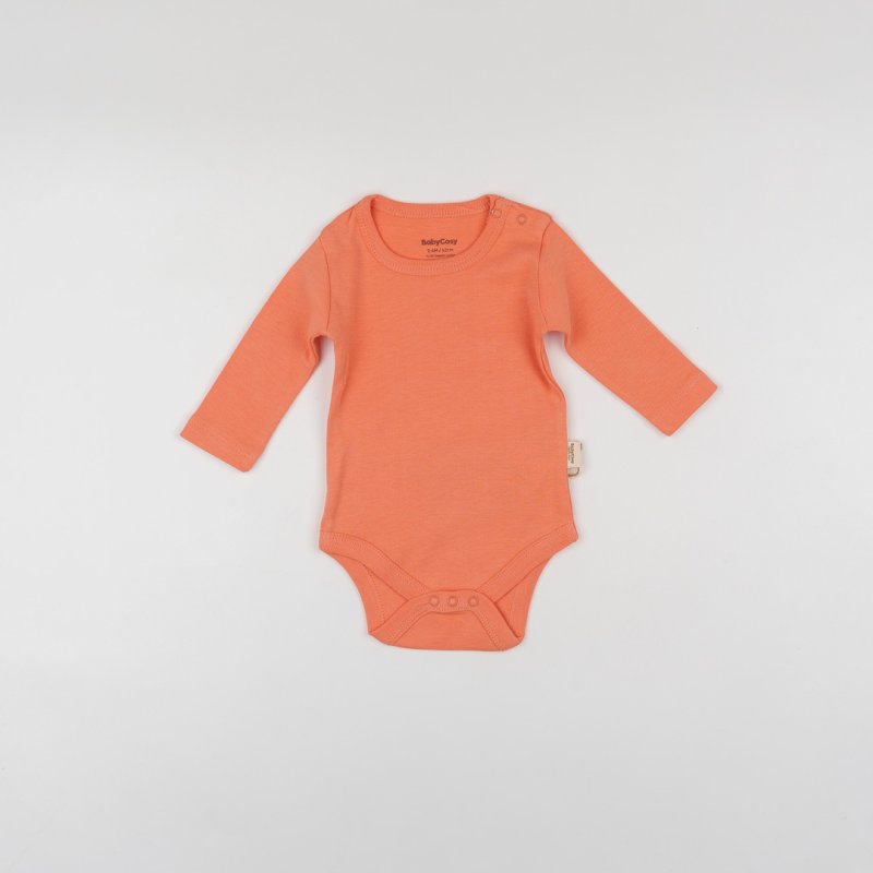 Бебешко боди от органичен памук с дълъг ръкав Baby Cosy Simple Things Праскова