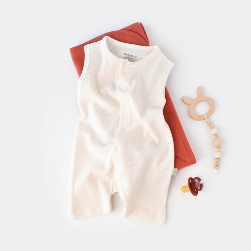 Бебешки гащеризон летен от органичен памук Baby Cosy Breathe Екрю