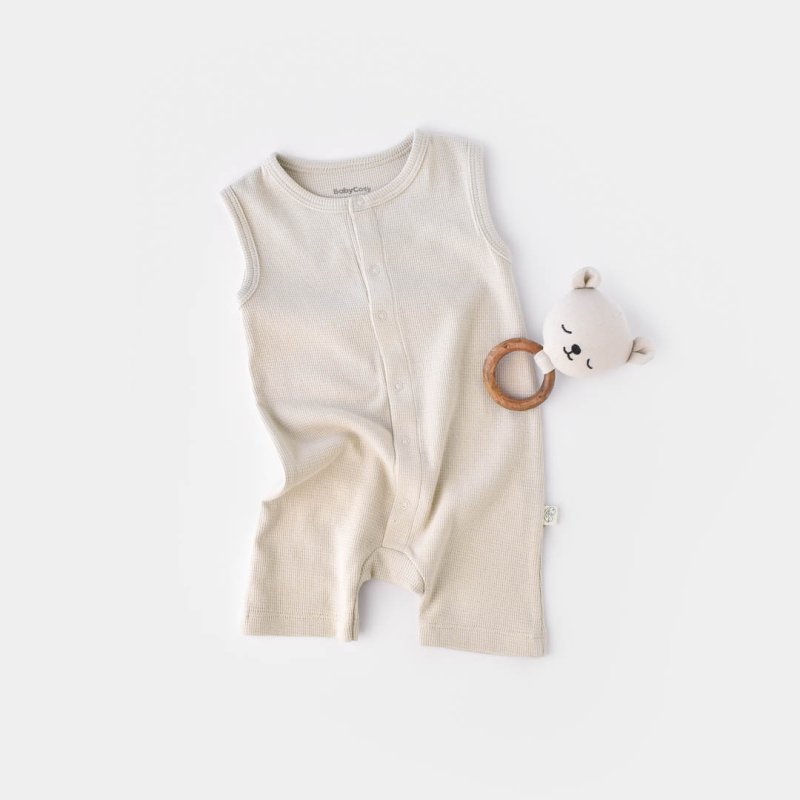 Бебешки гащеризон летен от органичен памук Baby Cosy Breathe Бежов