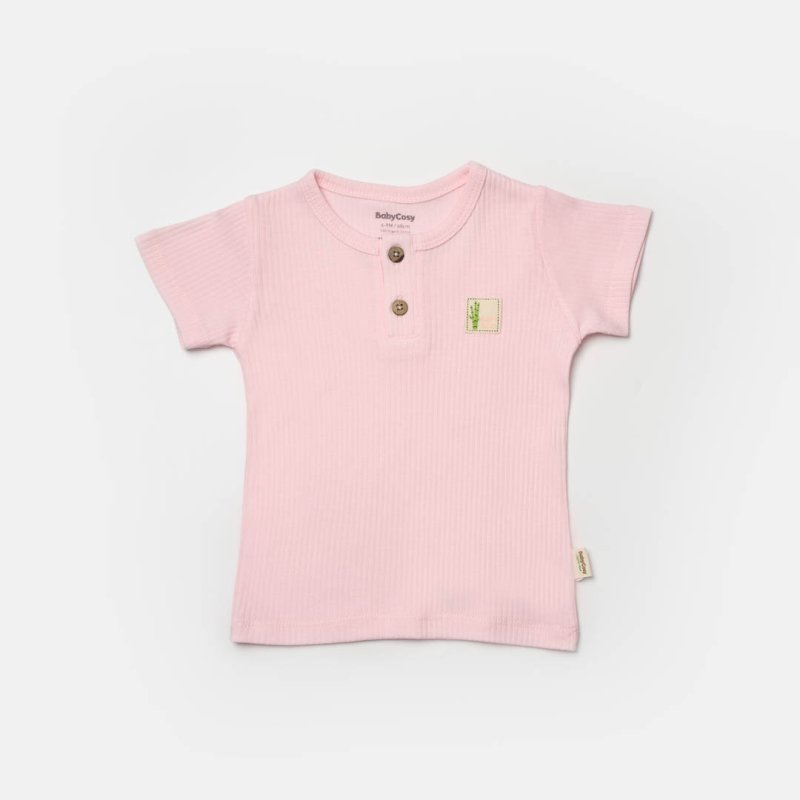 Бебешка тениска  момиче от бамбук и органичен памук Baby Cosy Bamboo Розова