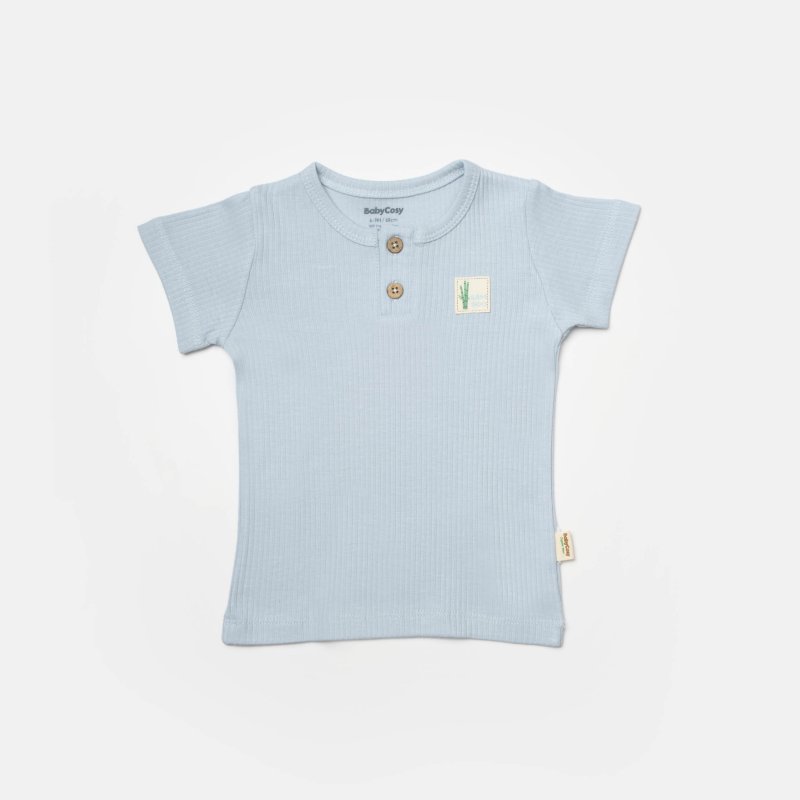 Бебешка тениска  момче от бамбук и органичен памук Baby Cosy Bamboo Синя