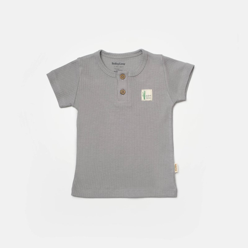 Бебешка тениска  момче от бамбук и органичен памук Baby Cosy Bamboo Сива