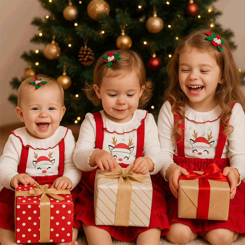 Коледен комплект  момиче - сукман с блузка Merry Christmas