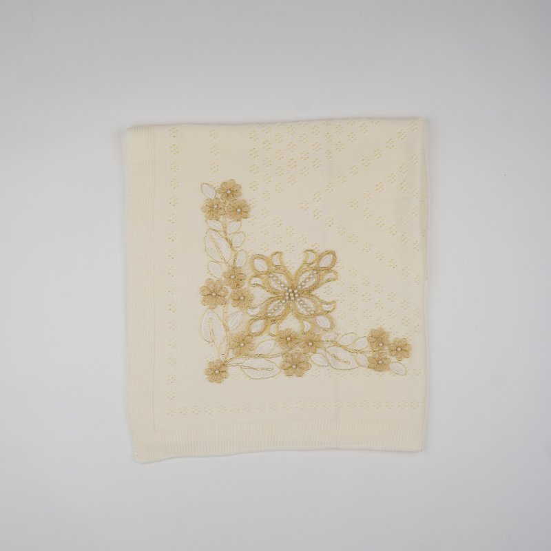 Бебешка пелена от плетиво  момиче My Golden Flower Екрю