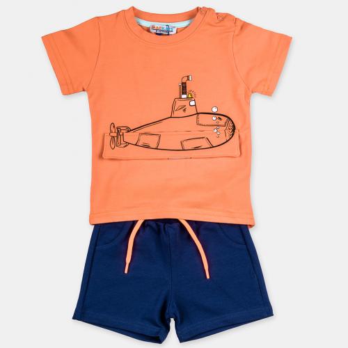 Детски комплект тениска с къси панталонки за момче Mackays Sea