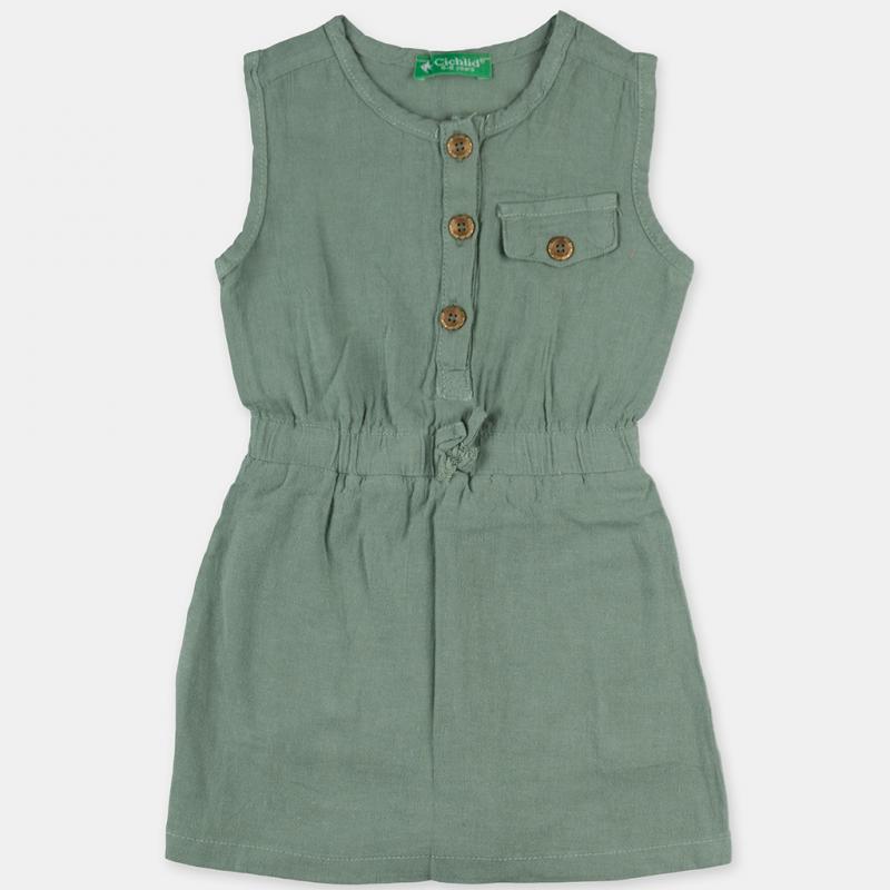 Dětské letní šaty  Cichlid   Haki  bez rukávu Zelená