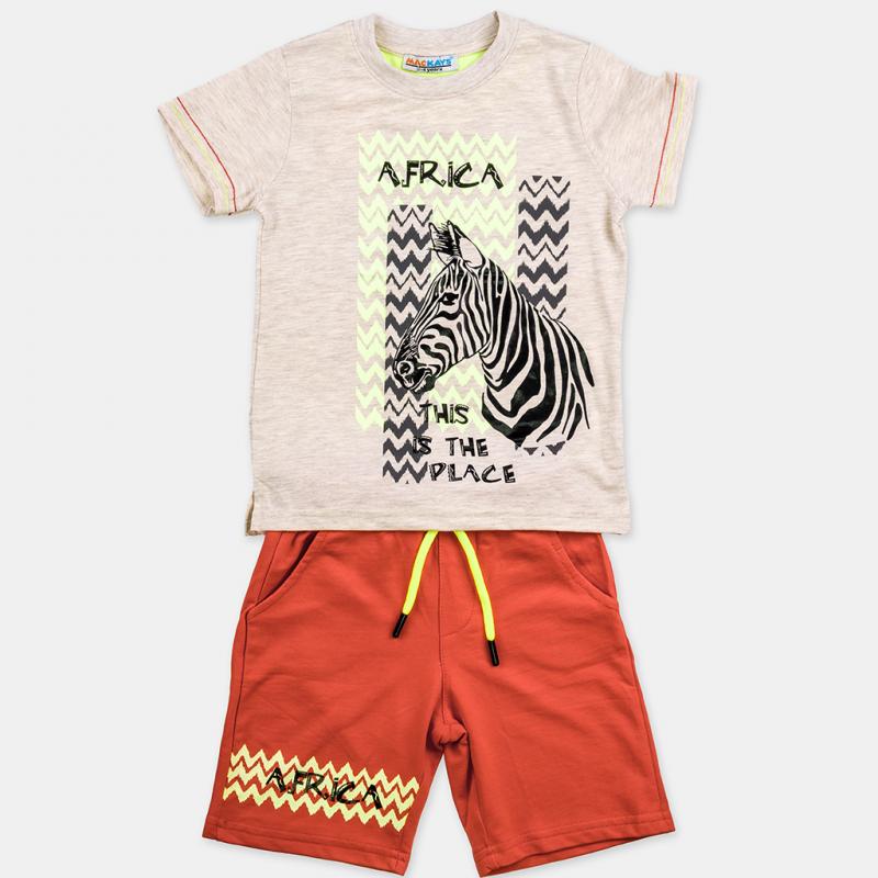 Παιδικό σετ Για Αγόρι Mackays Zebra  κοντομανικο και κοντο παντελονι
