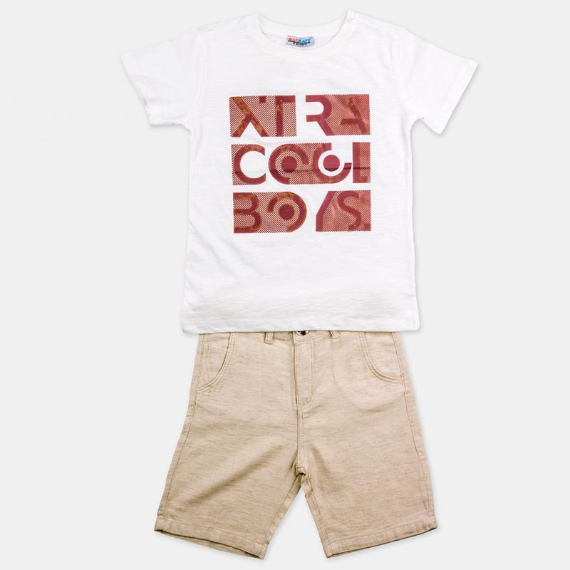 Детски комплект  момче Xtra с тениска и къси панталонки Бял