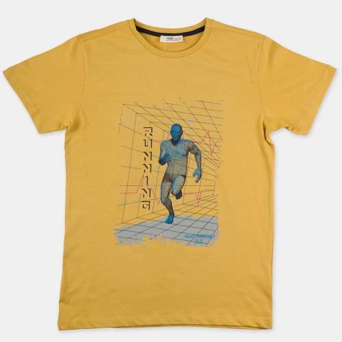 Детска тениска за момче Night Marathon - Жълта