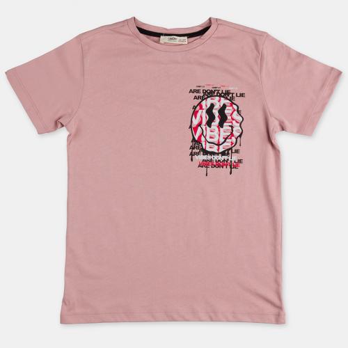 Детска тениска за момче CKBY 21 - Розова с щампа