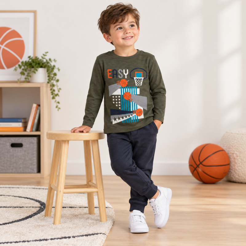 Детска блу  момче Cikoby Basketball Зелена