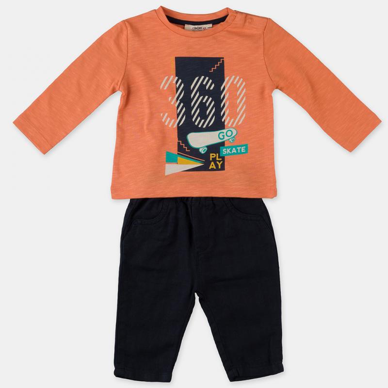 Childrens clothing set Shirt and Pants  Cikoby 360 Skate Play  Orange