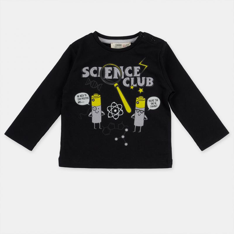 Bluză copii cu imprimeu Pentru băiat  Cikoby Science Club  neagră