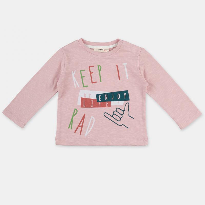Childrens blouse with print For a boy  Cikoby Keep It Rad  Pink