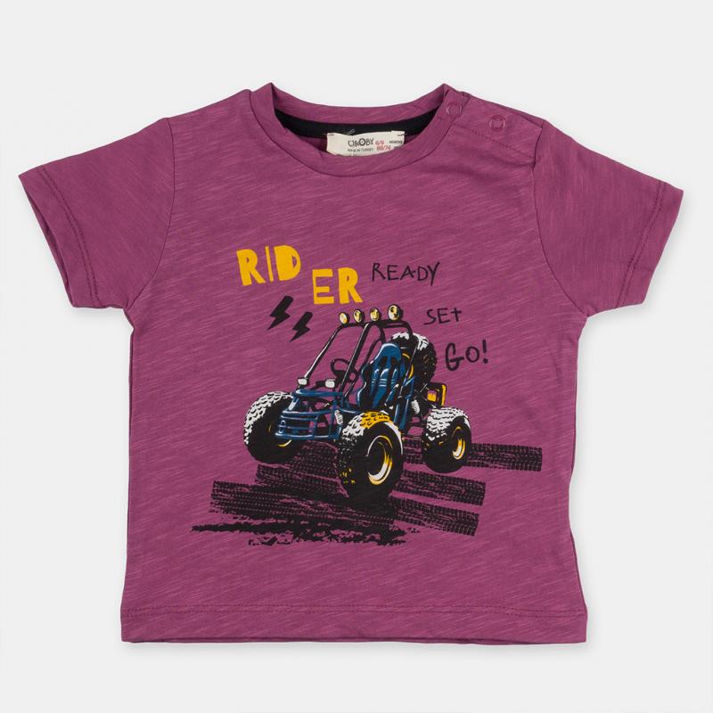 Детска тениска  момиче с щампа Rider - Лилава