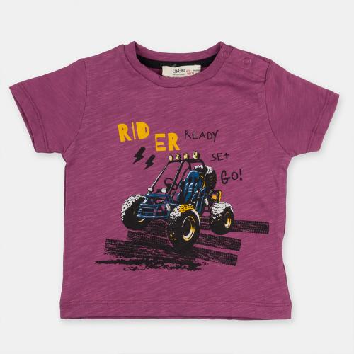 Детска тениска за момиче с щампа Rider - Лилава