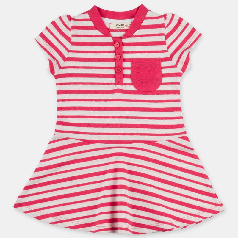 Childrens summer dress with short sleeves  Cikoby  Red
