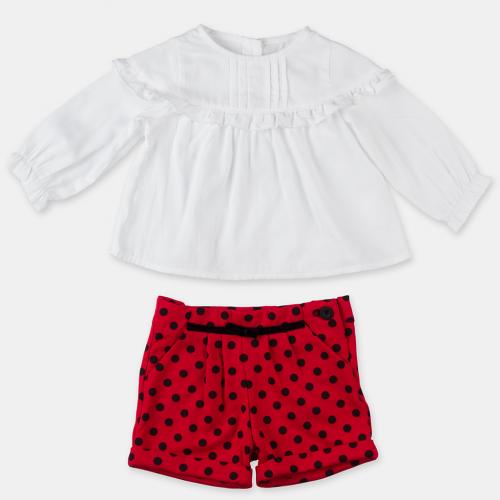 Детски комплект за момиче Ladybug Риза къси панталони