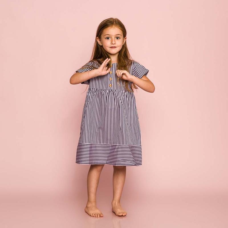Childrens summer dress with short sleeves  Cikoby Cute  Purple