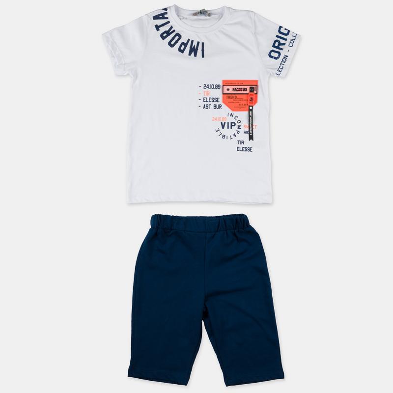 Childrens clothing set t-shirt with shorts For a boy   VIP  White