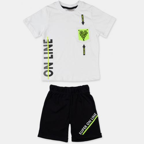 Детски комплект за момче Online тениска с къси панталонки