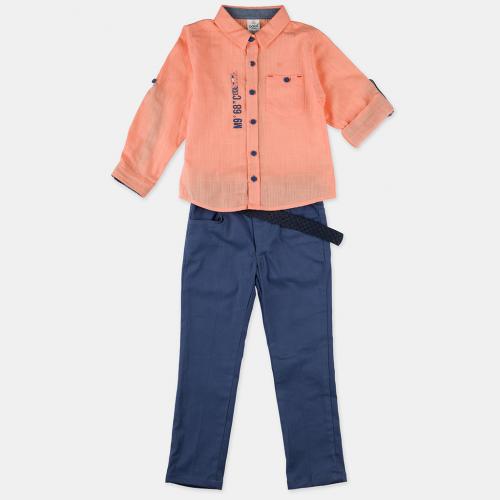 Детски комплект риза и панталон за момче Cool с колан