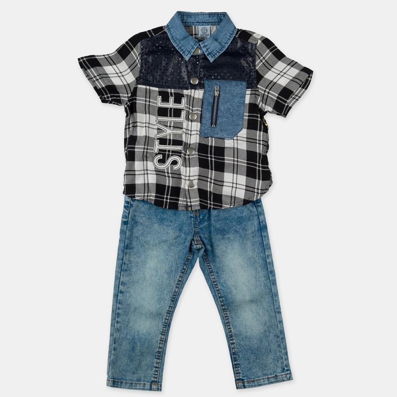 Childrens clothing set Shirt with short sleeves and Jeans For a boy  Style