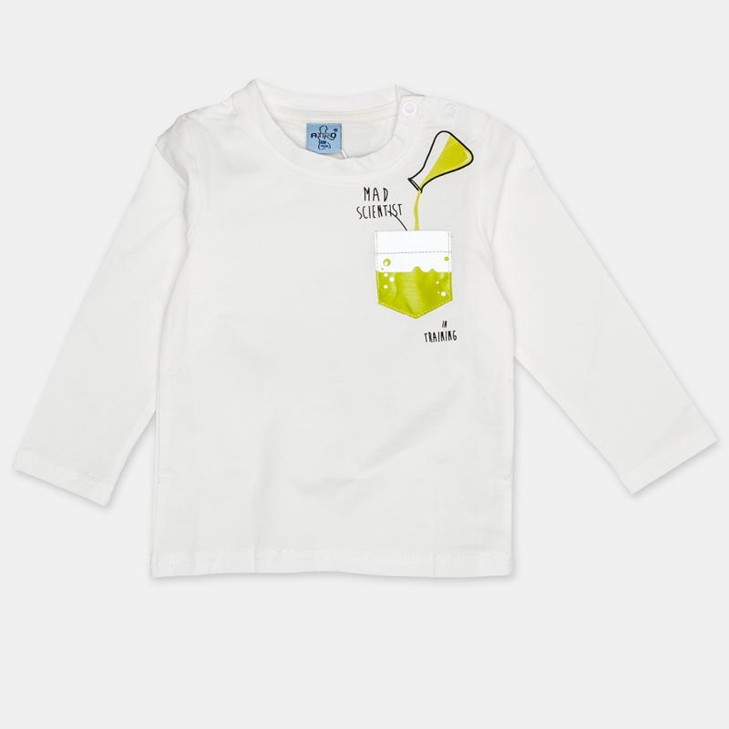Childrens blouse For a boy  Mad Scientist  White