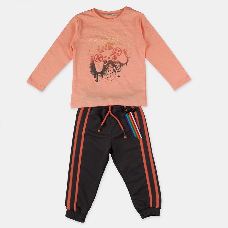 Childrens clothing set For a boy 2 parts  Cikoby Gamer  Peach