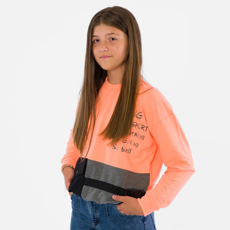 Childrens blouse For a girl  Cichlid   Long  Orange