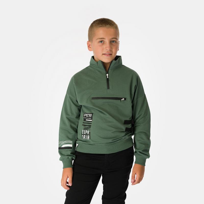 Sweatshirt pentru copii Pentru băiat  Cikoby Spektrum G  Verde