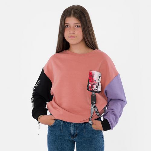 Детска блуза за момиче свободна кройка Fashion Розова