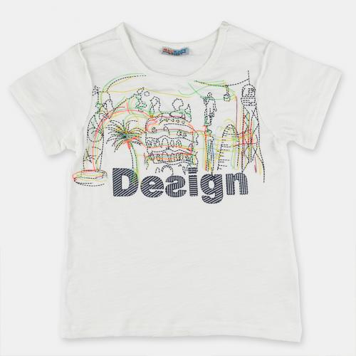 Детска тениска за момче Design - Бяла